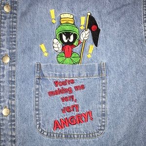 🤖🔥VTG Looney Tunes Marvin The Martian Dnm Shirt